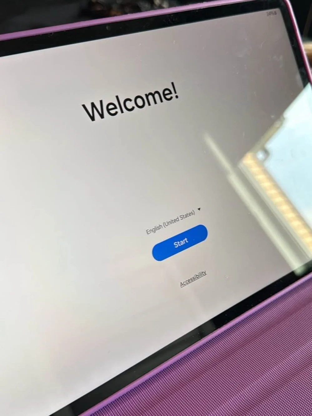 Samsung Galaxy Tab S7 FE Tablet - White Front Display